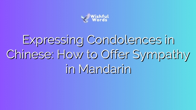 Expressing Condolences in Chinese: How to Offer Sympathy in Mandarin