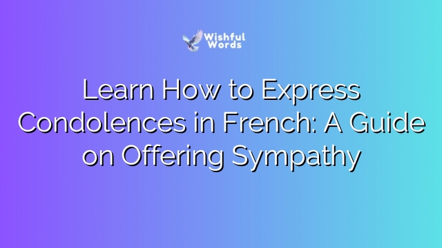 Learn How to Express Condolences in French: A Guide on Offering Sympathy